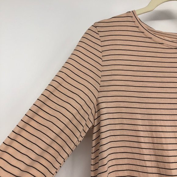 Jacqueline De Yong pale pink striped 3/4 sleeve t-shirt - Picture 7 of 14
